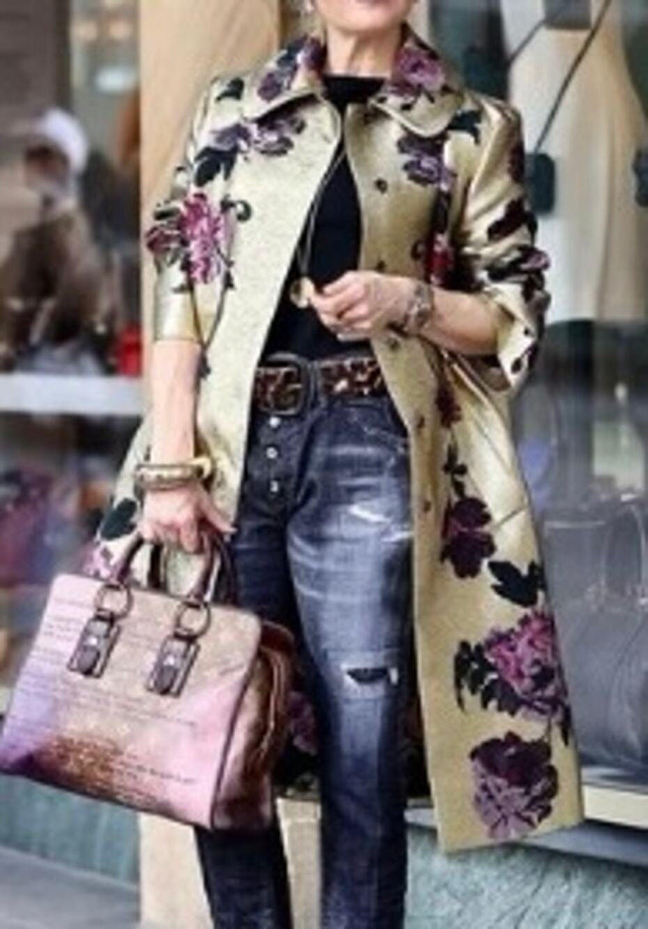 StyleWe Stunning Sparkly Metallic Floral Print Duster Size XL